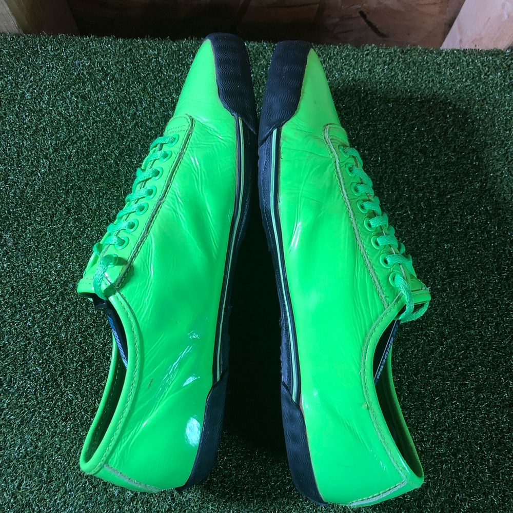 PF Flyers Bright Lime Green Leather Sneakers Women’s 8 - Picture 5 of 10